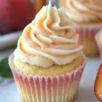peach bellini cupcakes - featured image