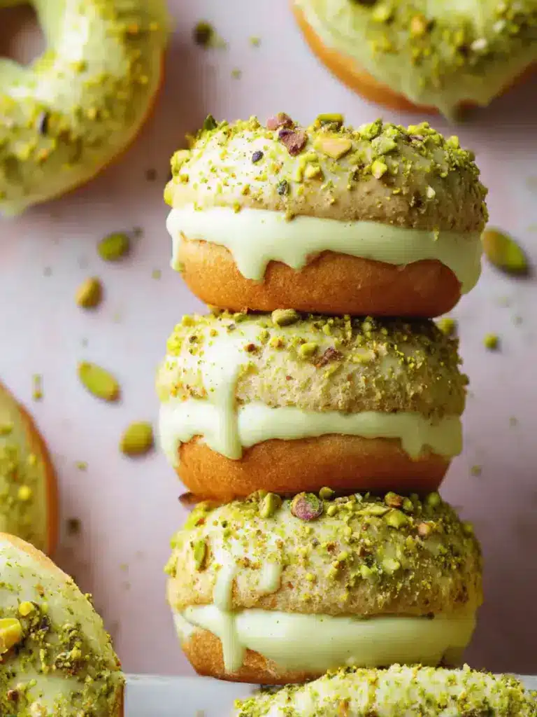 pistachio cream filled donuts - featured image