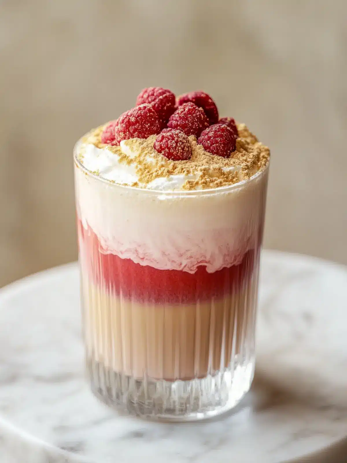 raspberry cheesecake latte preparation steps