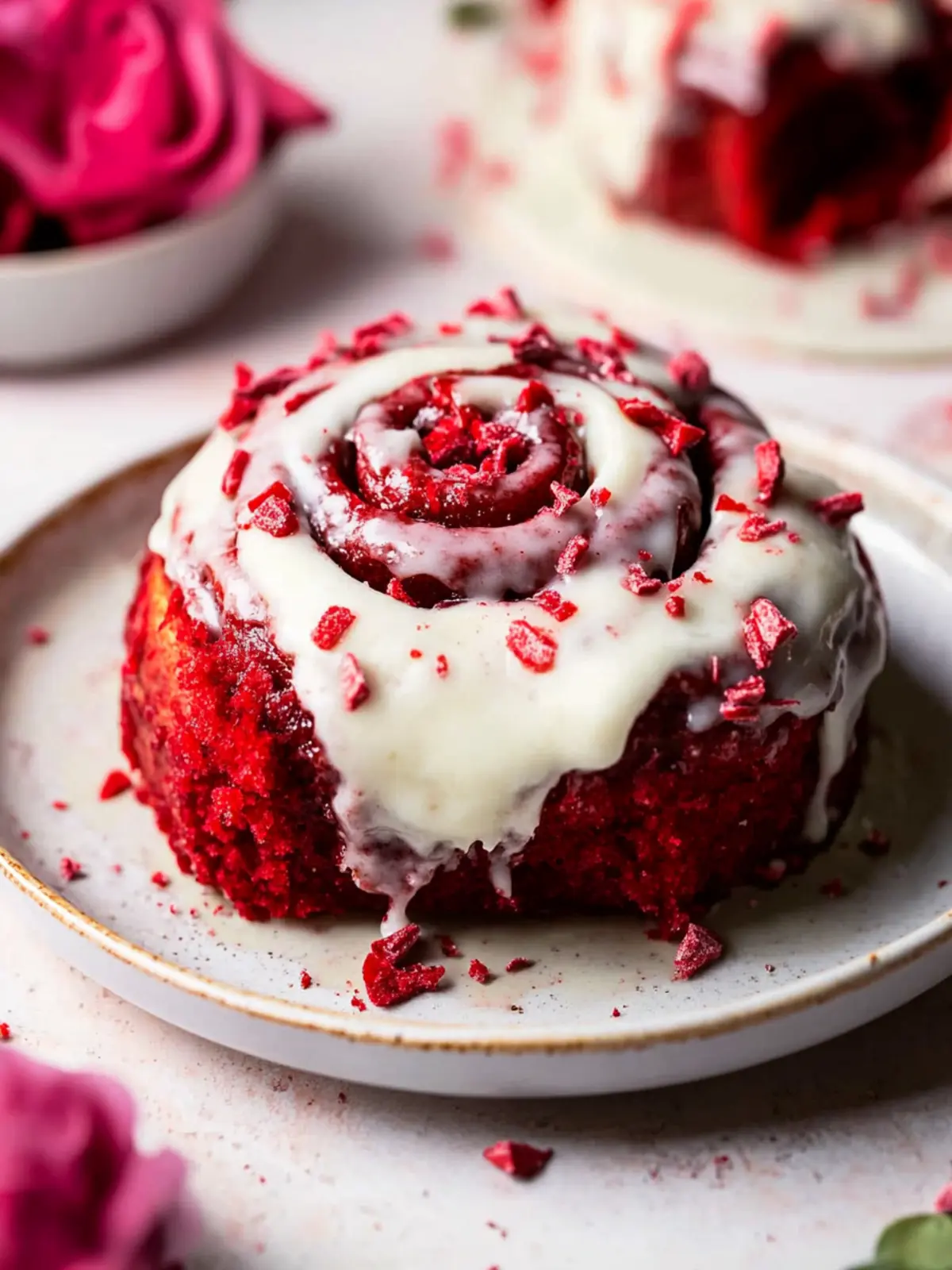 red velvet cinnamon rolls preparation steps