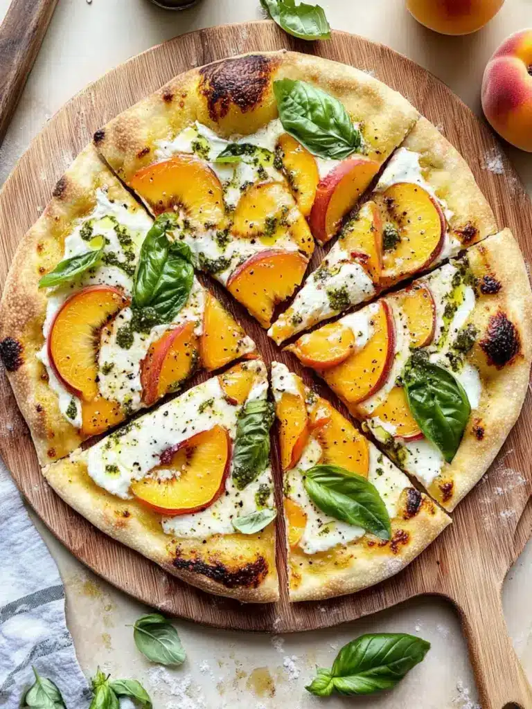 Savory Georgia Peach Pizza with Pesto and Goat Cheese - featured image