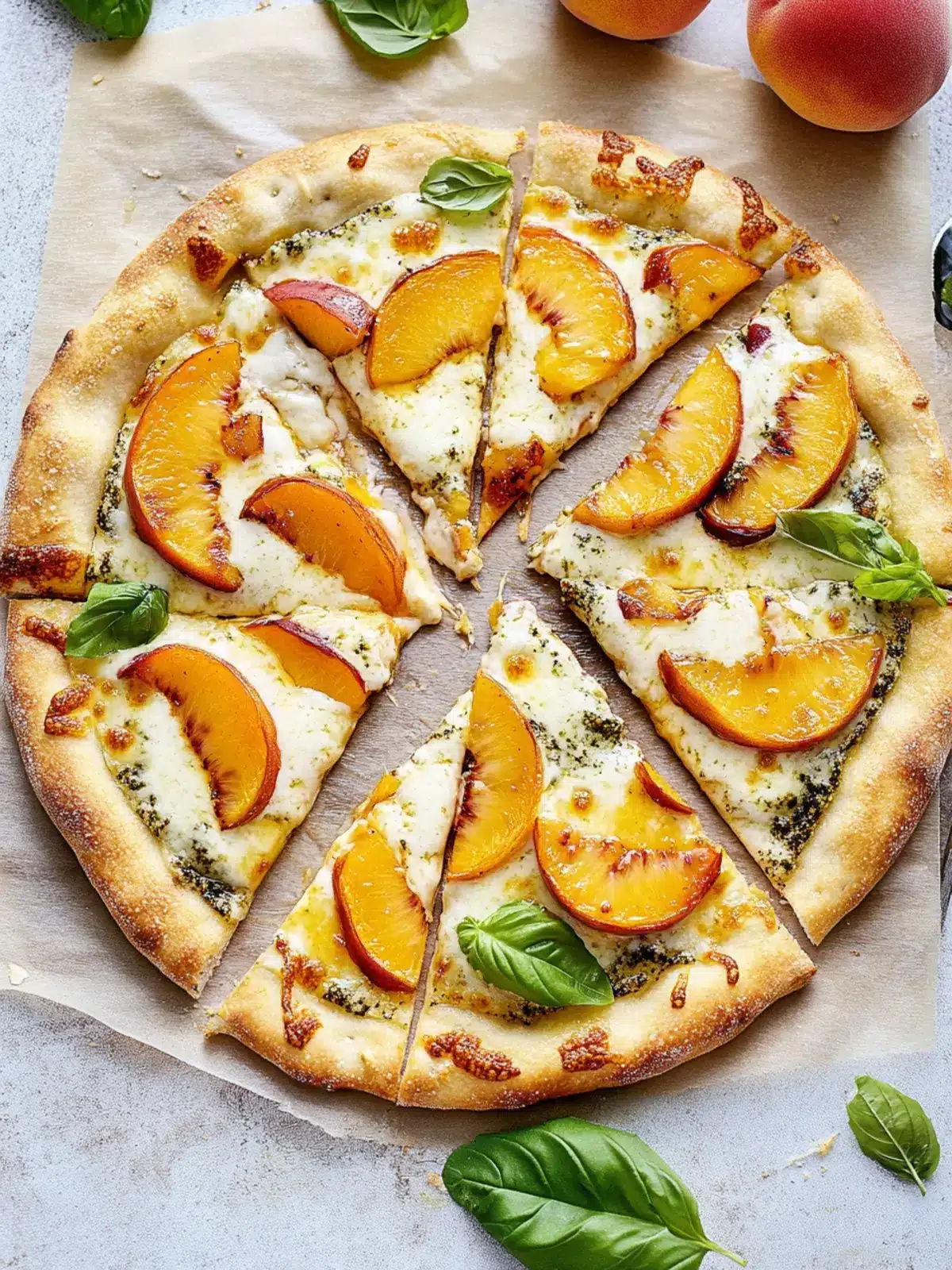 Savory Georgia Peach Pizza with Pesto and Goat Cheese preparation steps