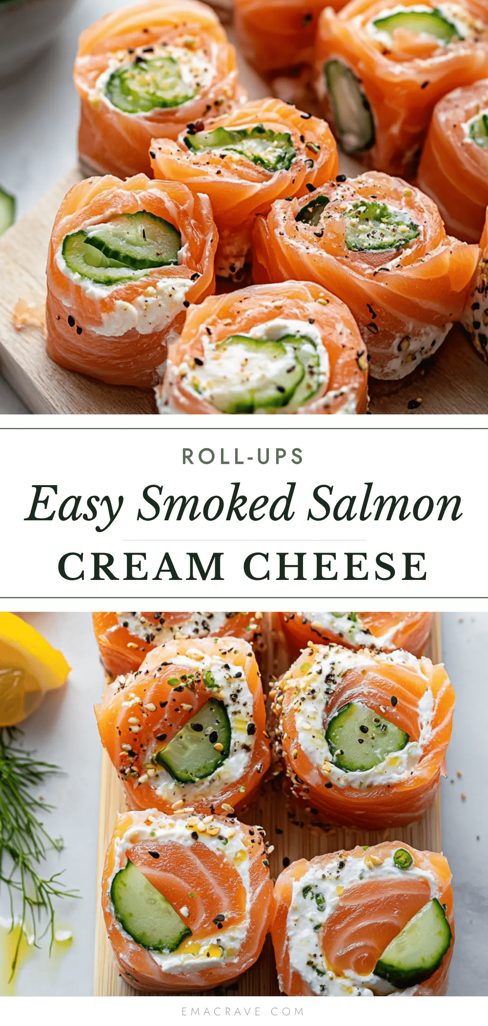 Smoked salmon cream cheese roll-ups recipe