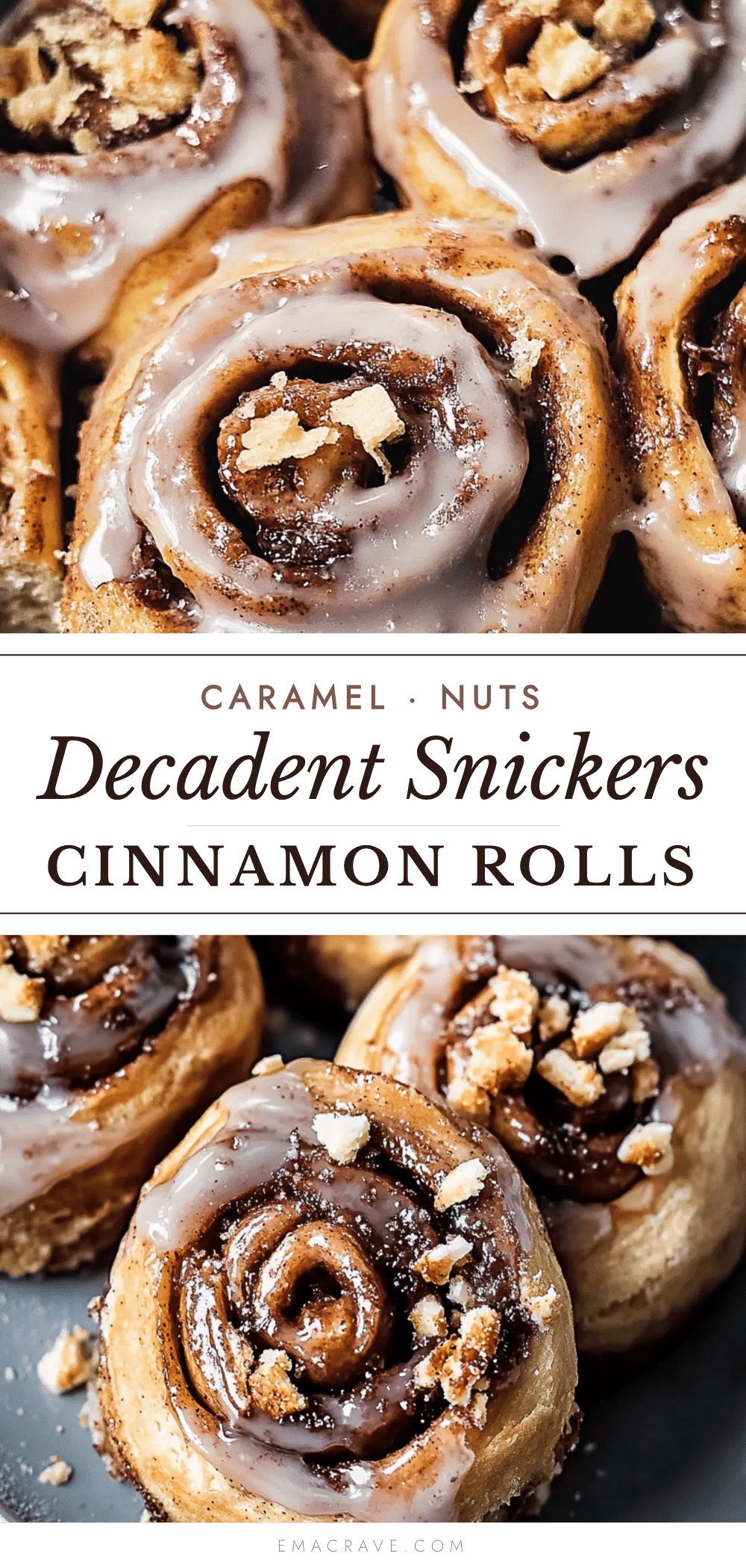 Snickers cinnamon rolls recipe
