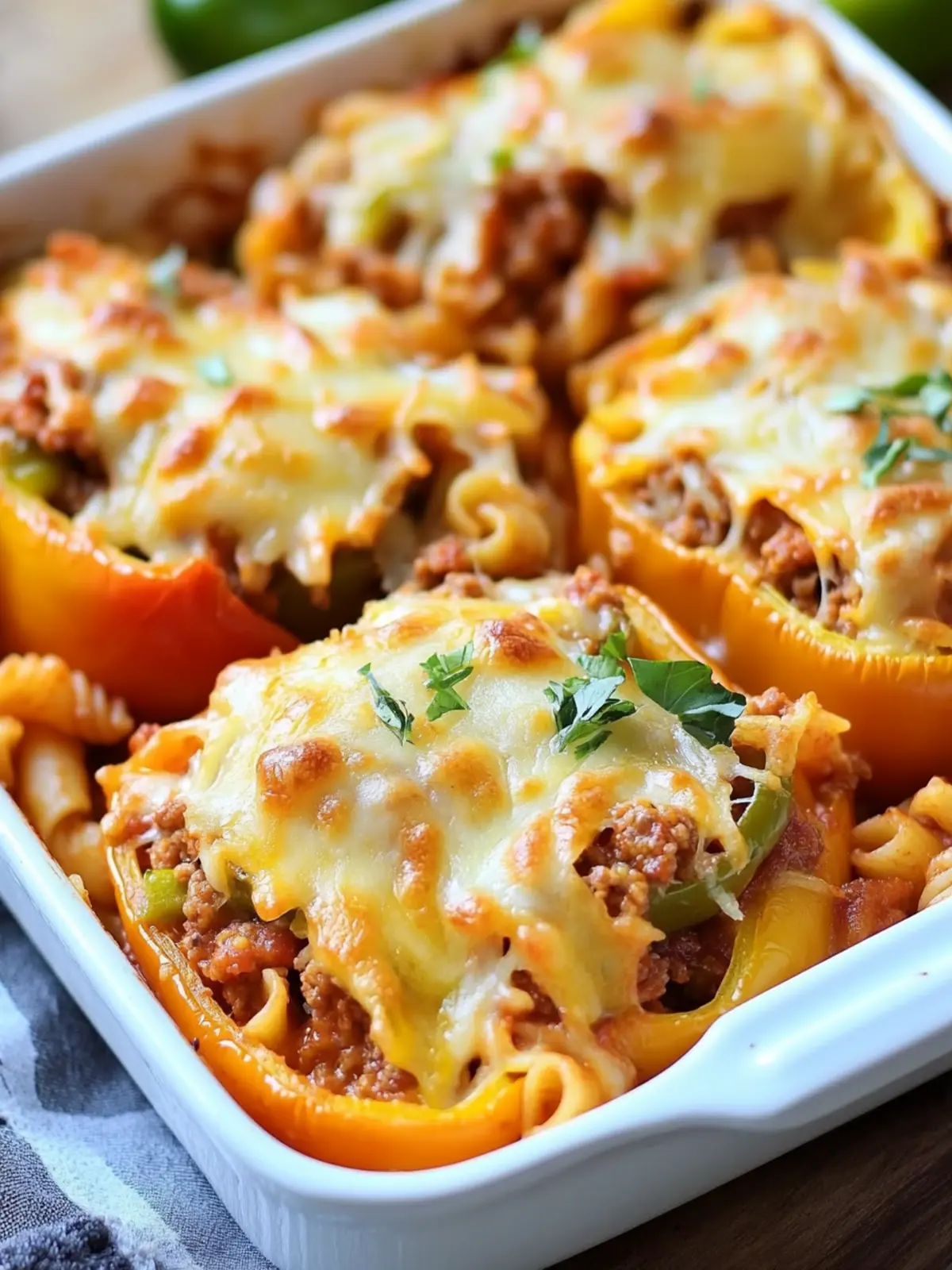 stuffed peppers pasta casserole preparation steps