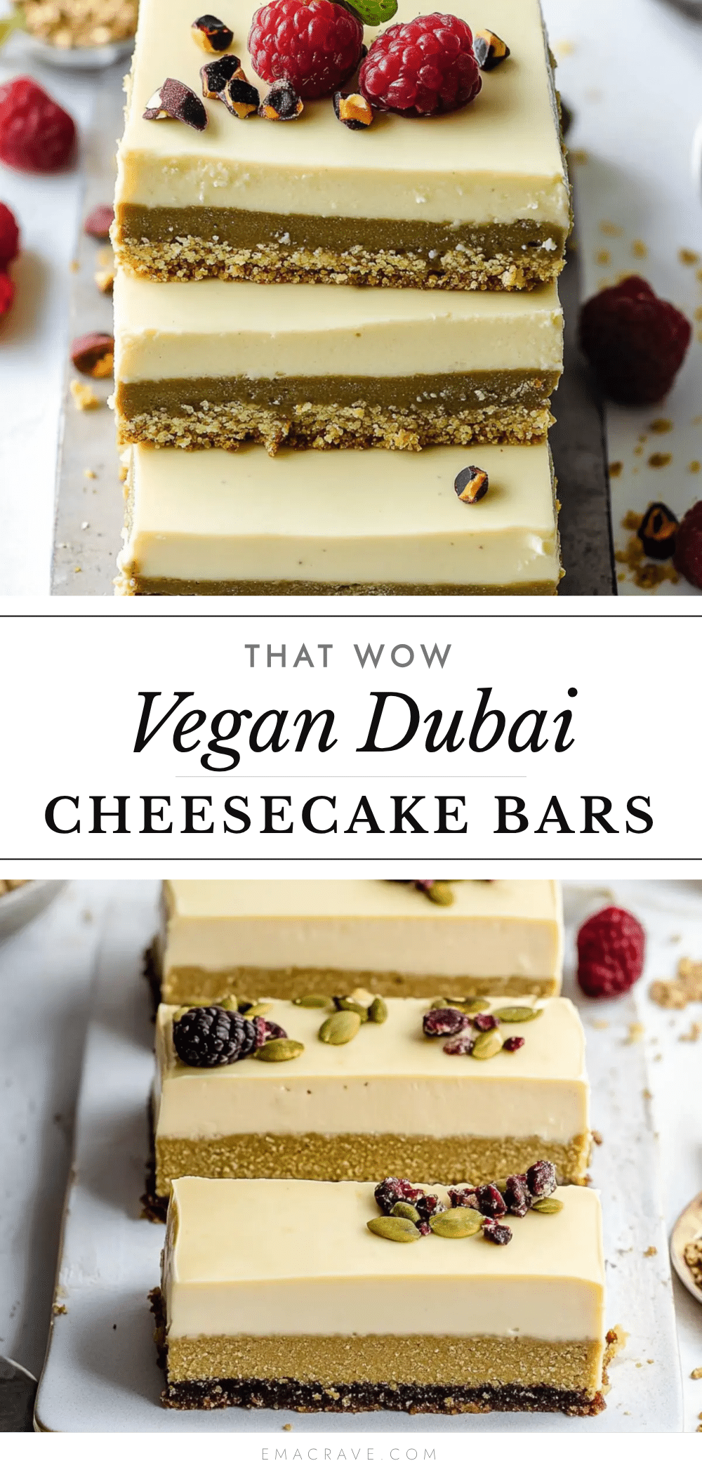 vegan Dubai cheesecake bars recipe