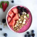 vegan watermelon acai bowl - featured image