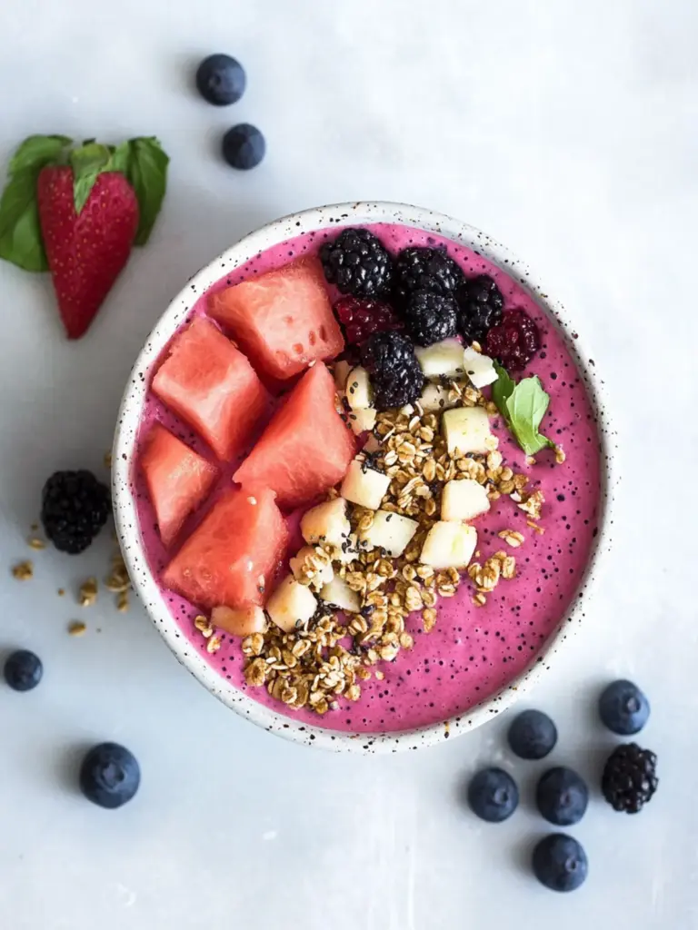 vegan watermelon acai bowl - featured image