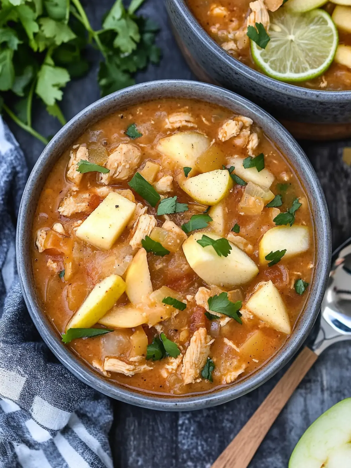 white cheddar apple chicken chili preparation steps