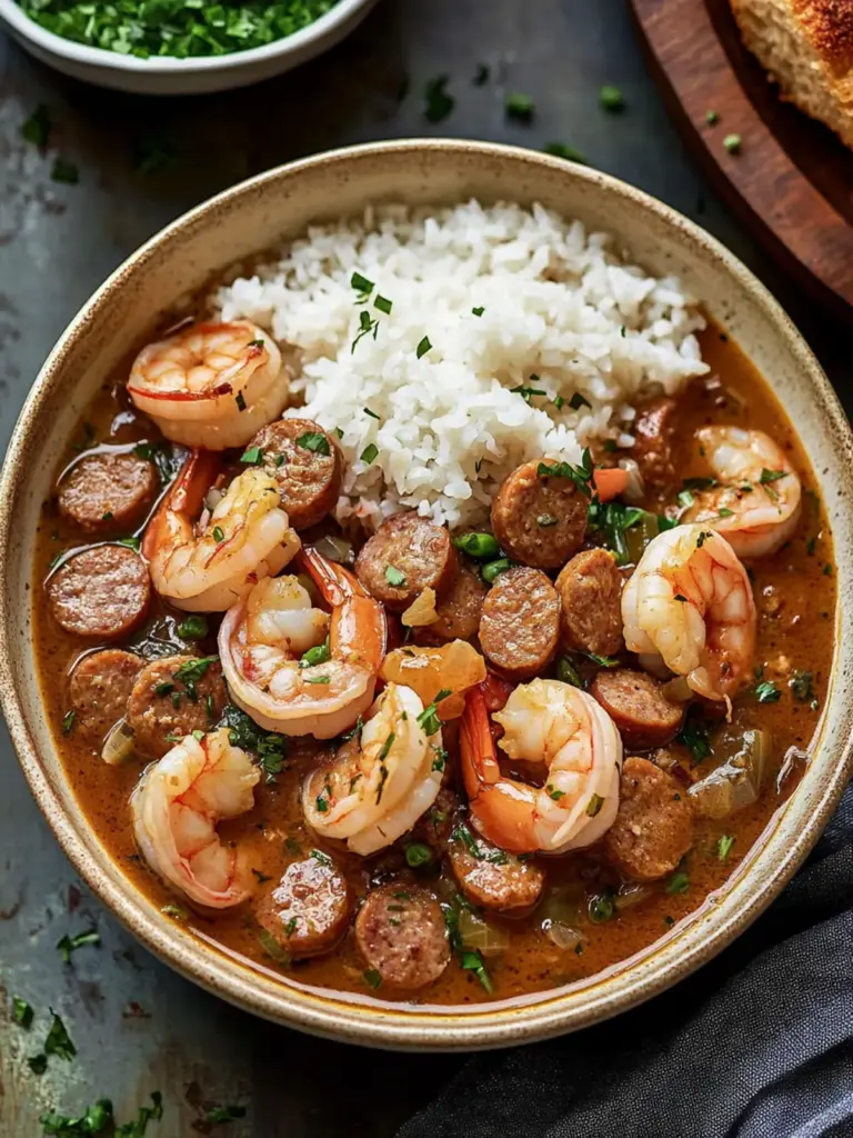 best classic sausage and shrimp gumbo - featured image