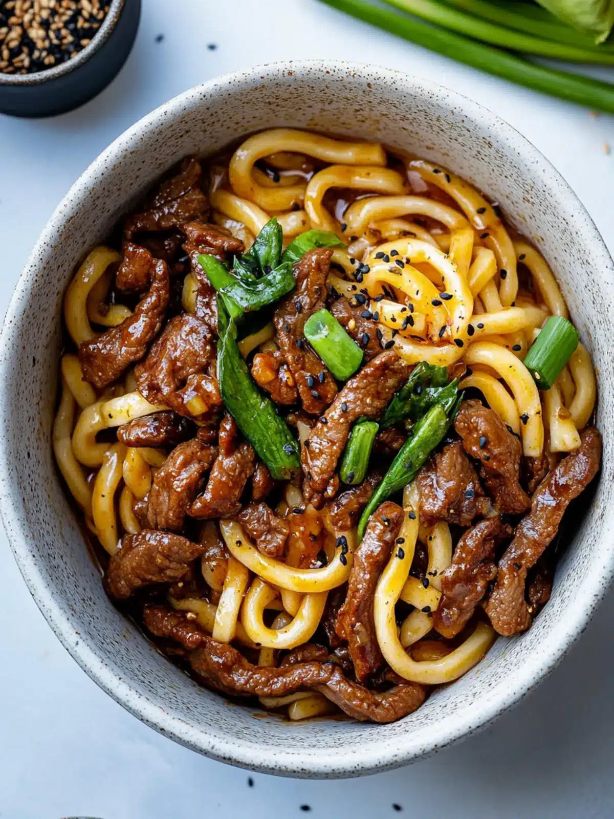 black pepper beef udon noodles preparation steps