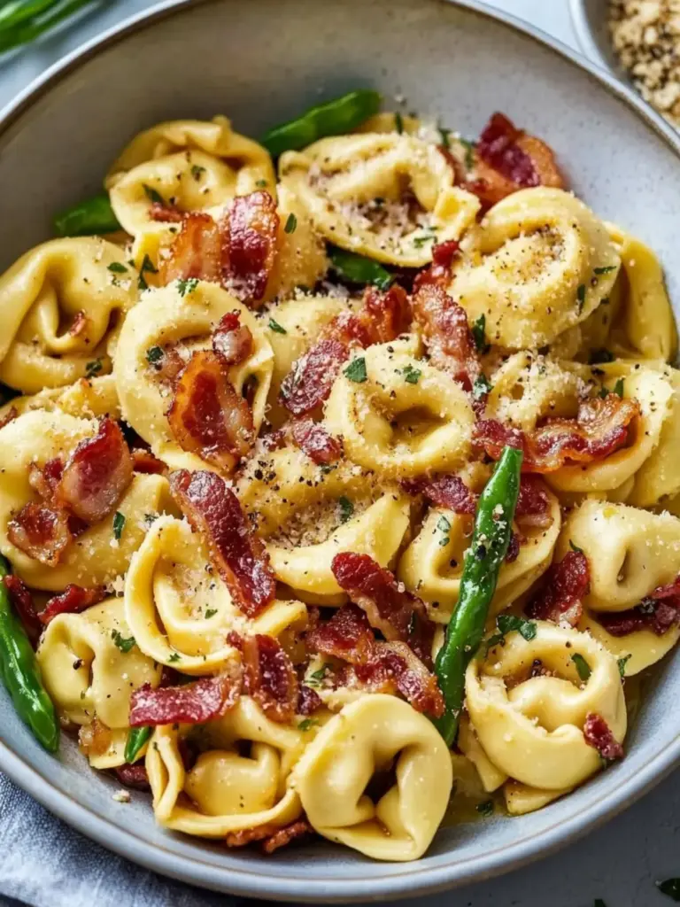 brown butter bacon tortellini - featured image