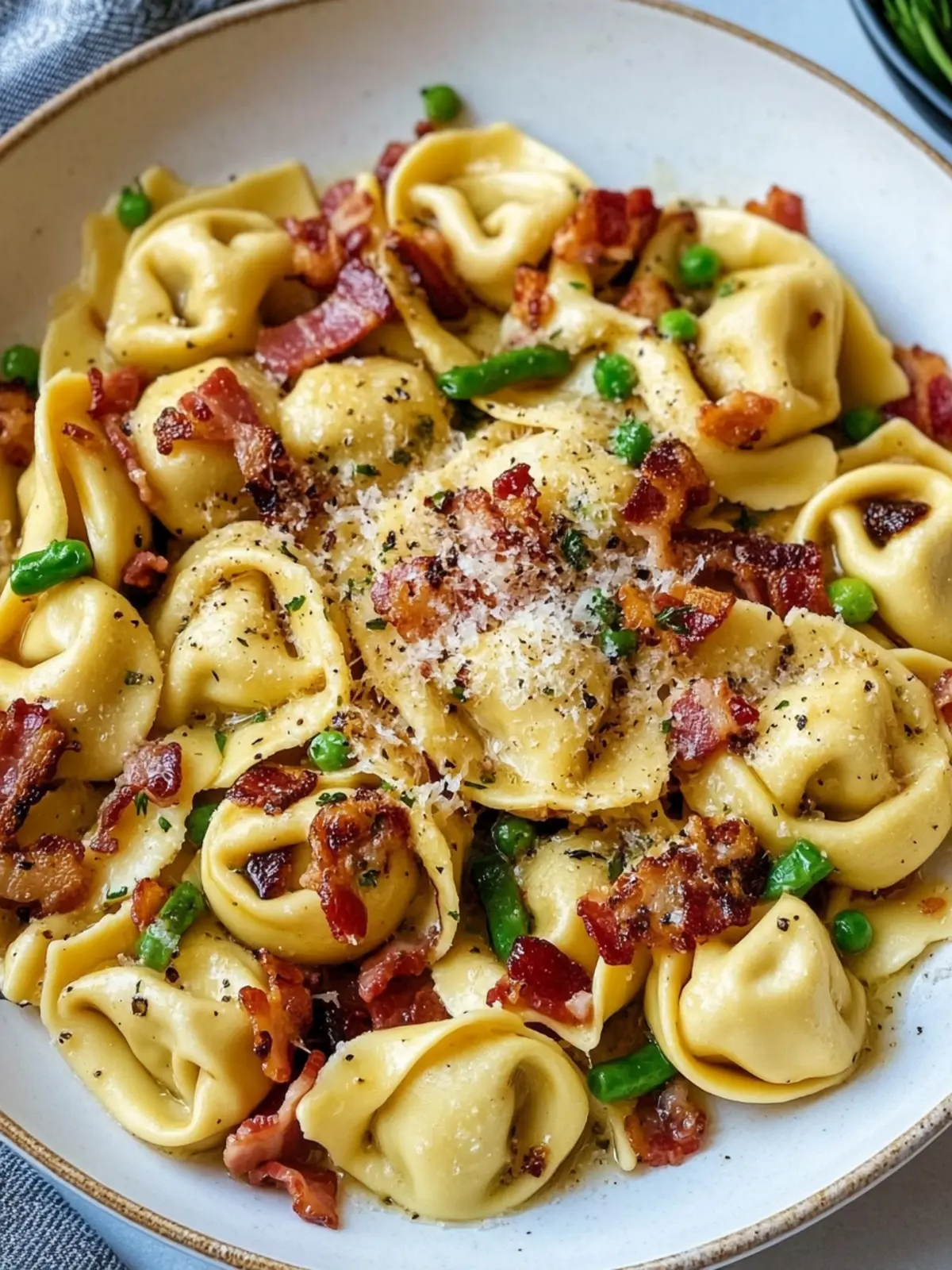 brown butter bacon tortellini preparation steps