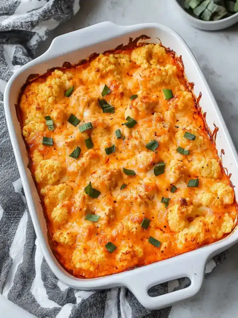 buffalo chicken cauliflower casserole - featured image