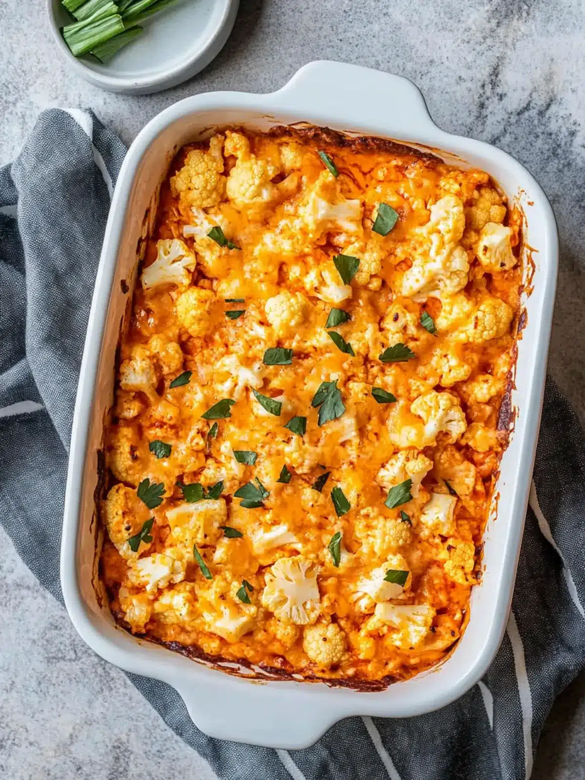 buffalo chicken cauliflower casserole preparation steps