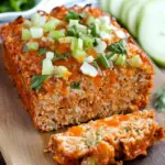 buffalo chicken meatloaf with ranch drizzle - featured image