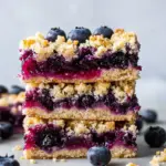 buttery blueberry crumble bars - featured image