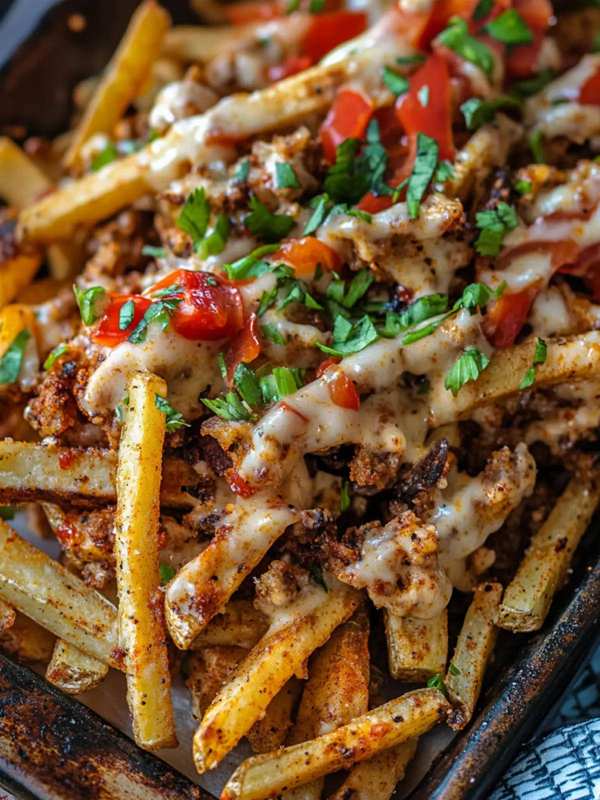 cajun dirty loaded fries preparation steps