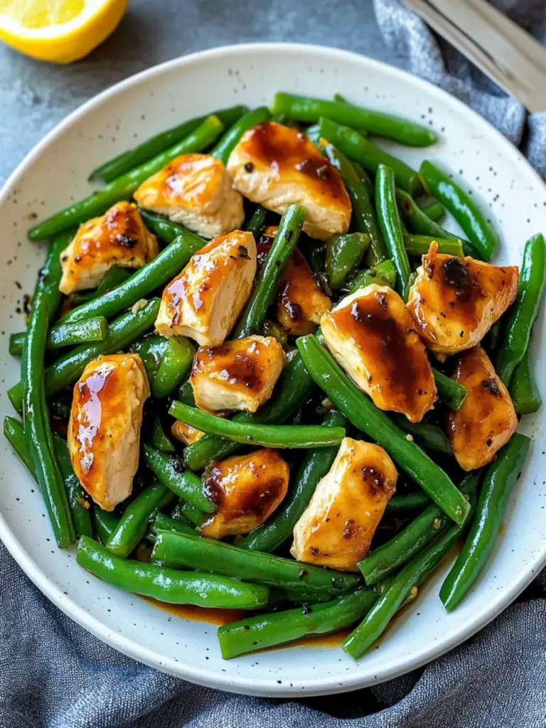 chicken and green beans with garlic soy glaze - featured image