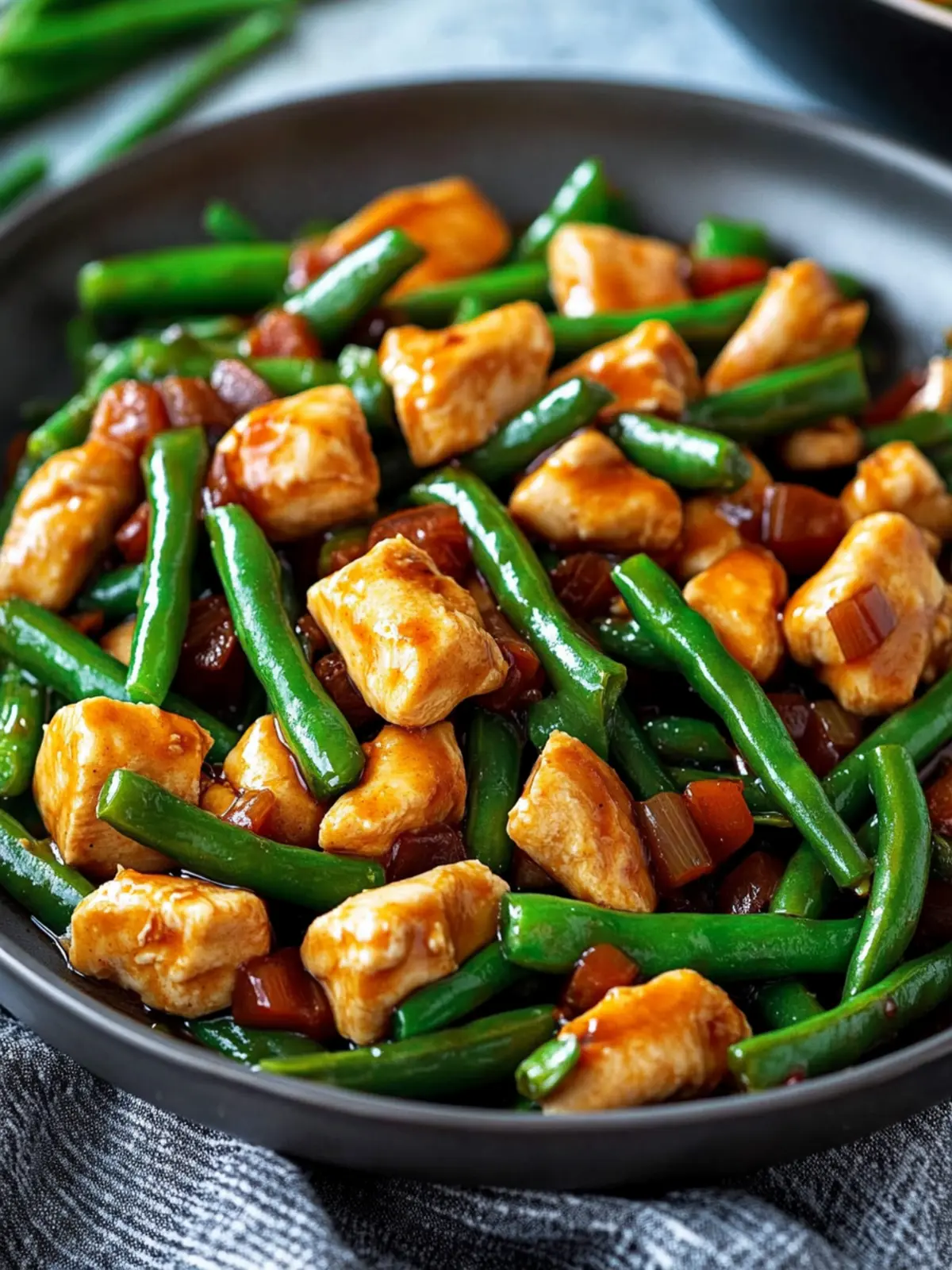 chicken and green beans with garlic soy glaze preparation steps