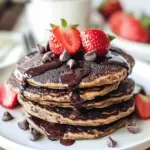 chocolate oat pancakes - featured image
