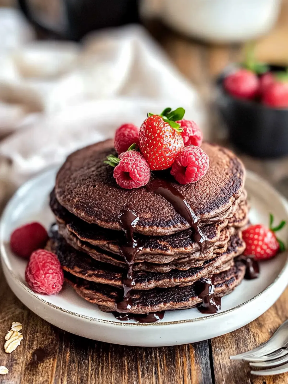 chocolate oat pancakes preparation steps