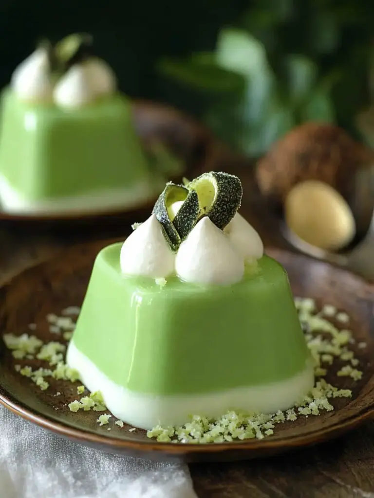 coconut pandan panna cotta - featured image