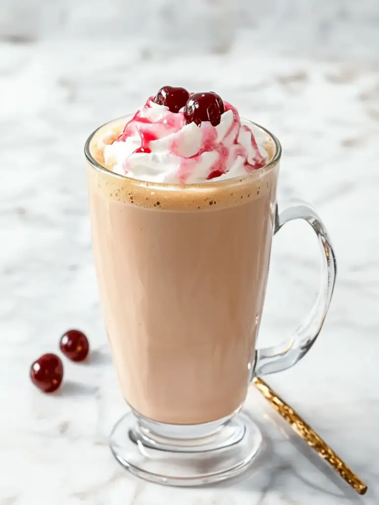 copycat iced cherry chai latte - featured image