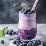 cozy blueberry milk tea recipe - featured image