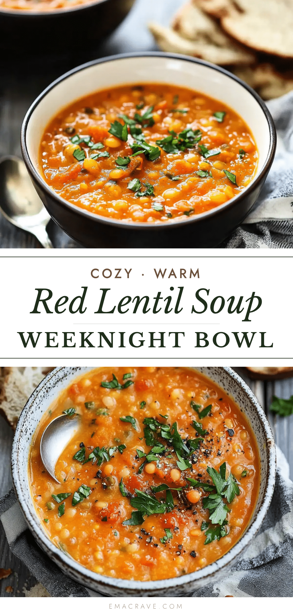 cozy red lentil soup recipe