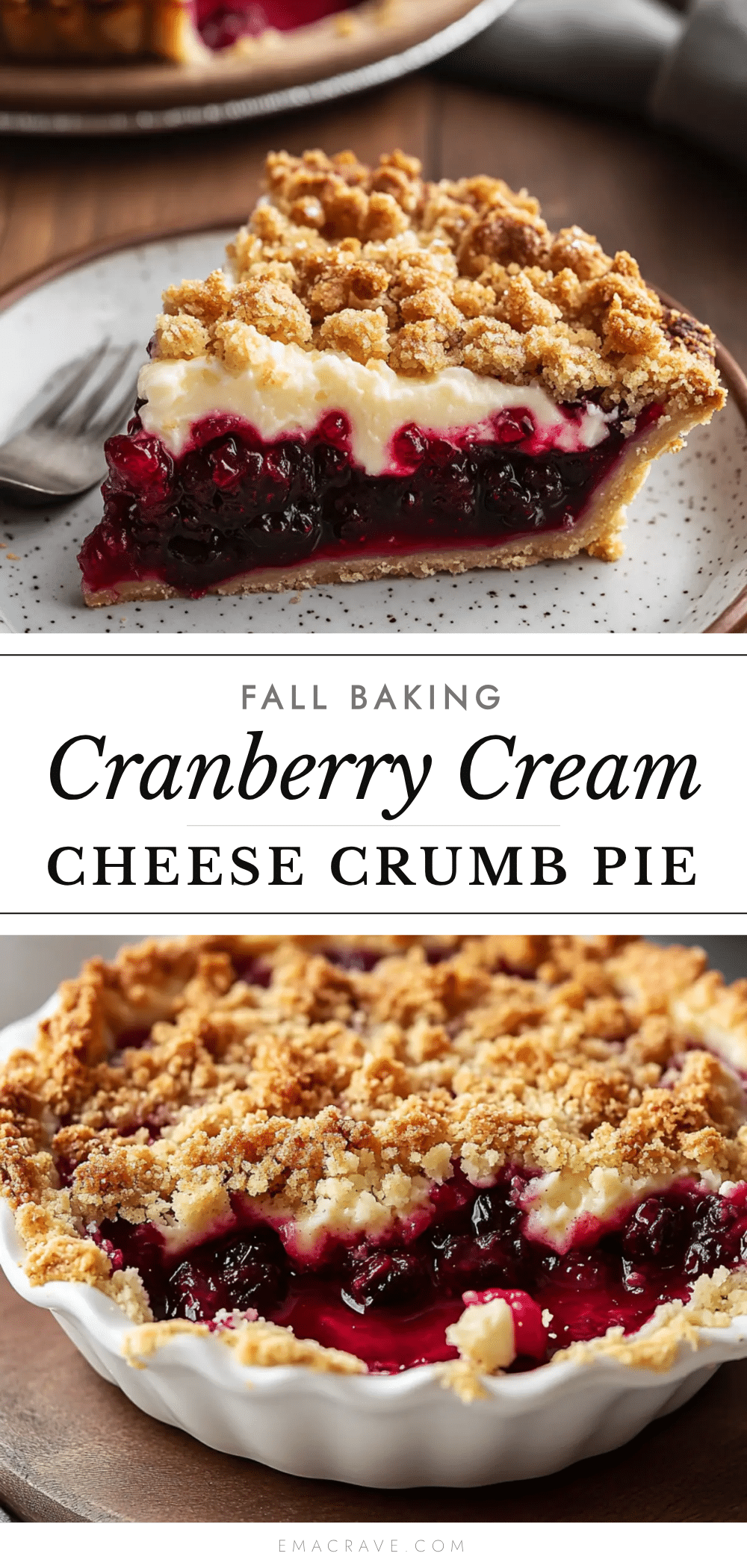 cranberry cream cheese crumb pie recipe