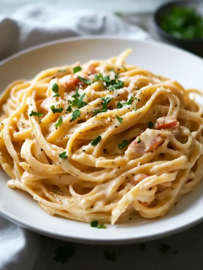 creamy cajun linguine with shrimp and sausage - featured image
