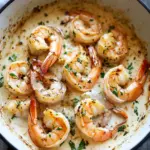 creamy coconut garlic shrimp bowl - featured image