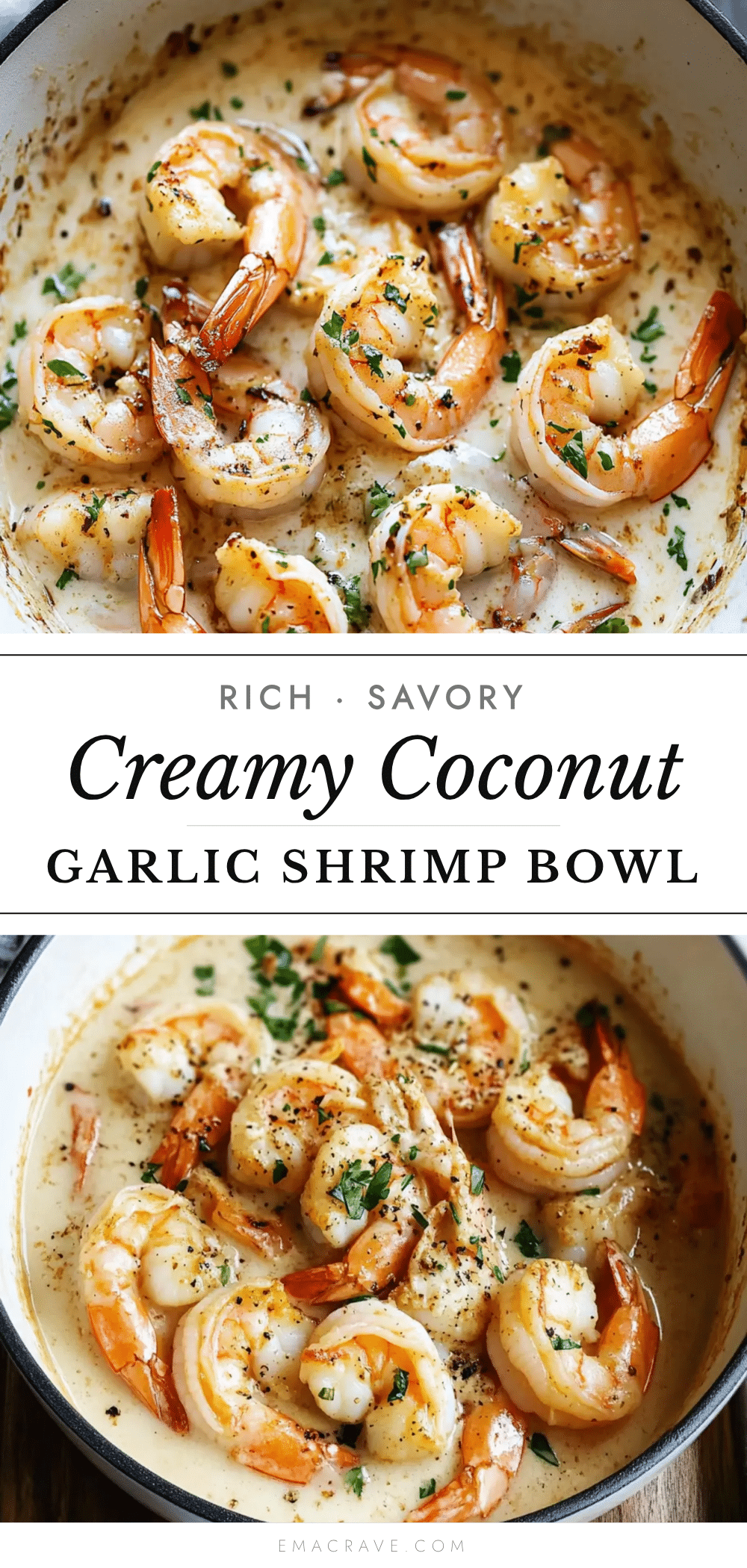 creamy coconut garlic shrimp bowl recipe
