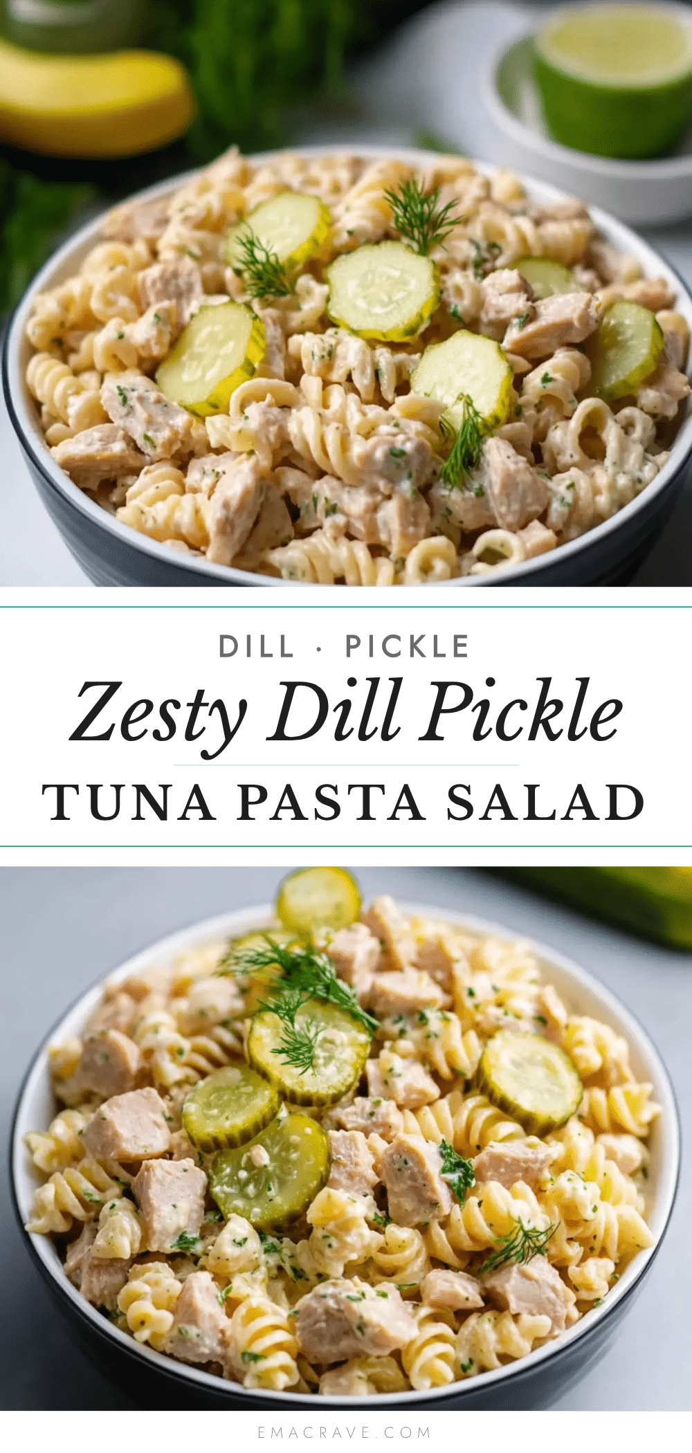 creamy dill pickle tuna pasta salad recipe