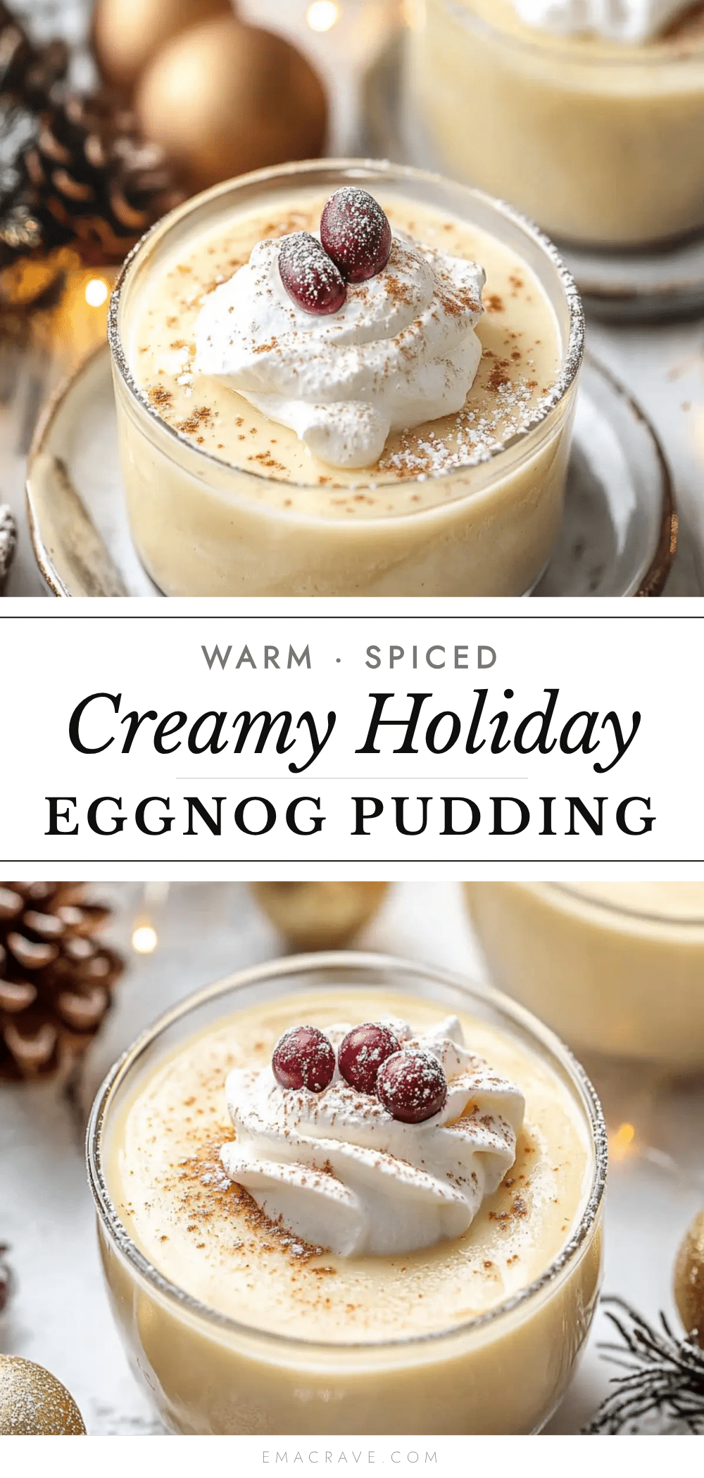 creamy holiday eggnog pudding recipe