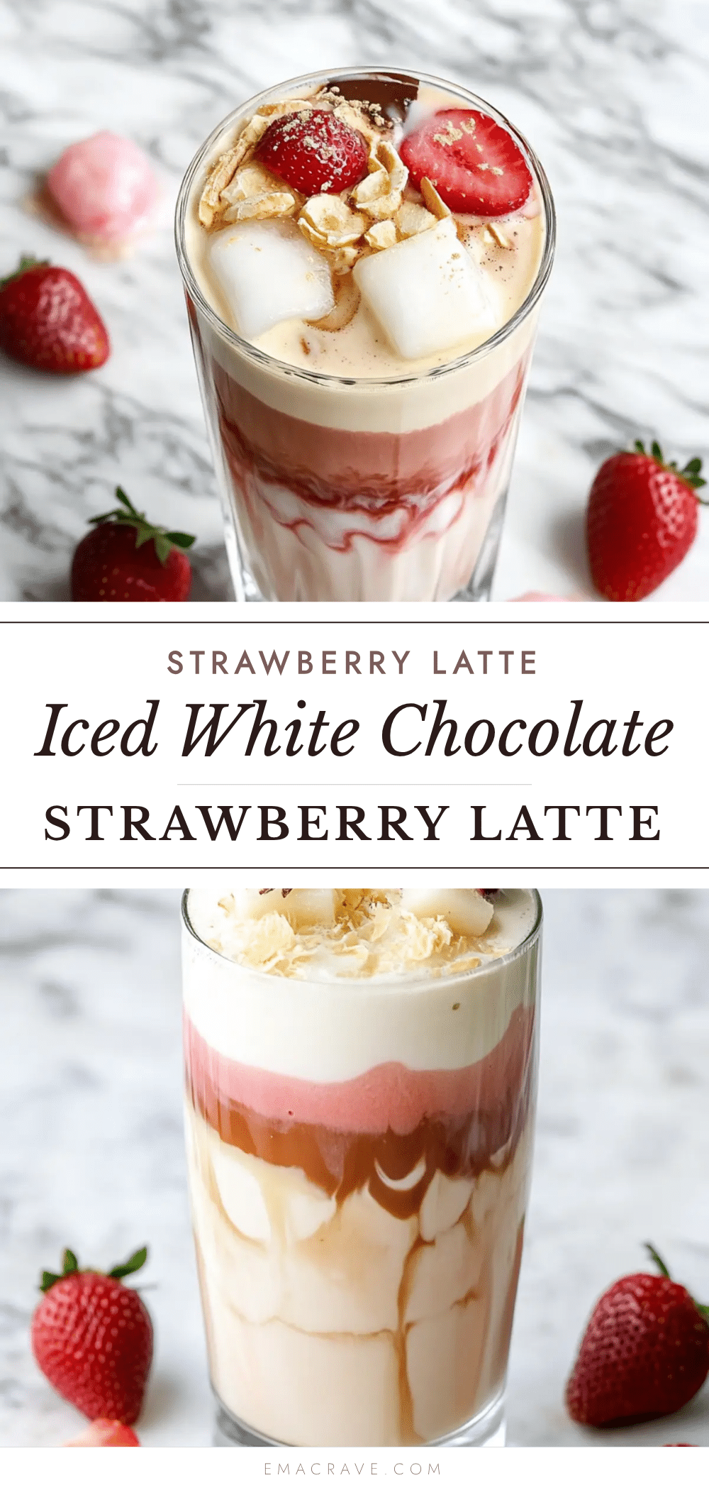 creamy iced white chocolate strawberry latte recipe