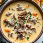 creamy Philly cheesesteak soup - featured image