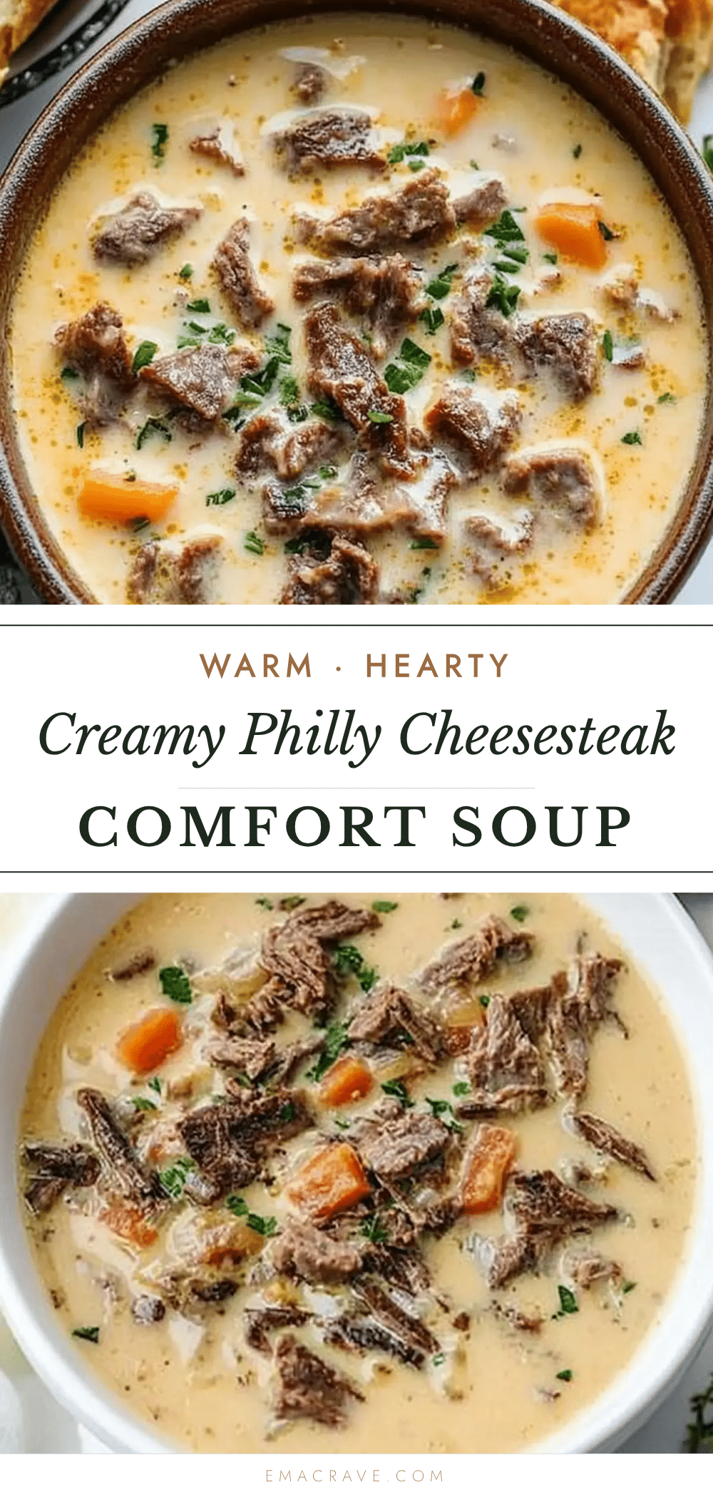 creamy Philly cheesesteak soup recipe