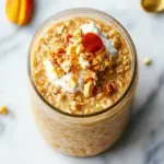 creamy pumpkin cheesecake overnight oats - featured image