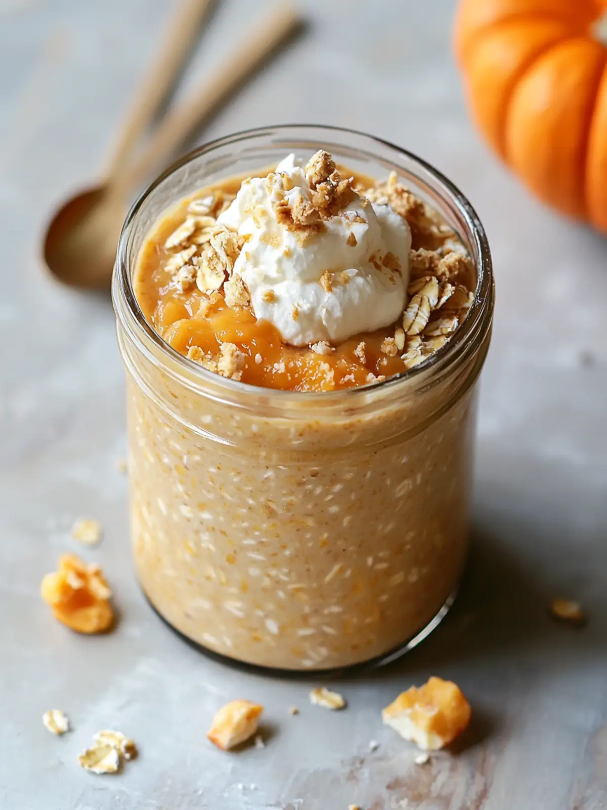 creamy pumpkin cheesecake overnight oats preparation steps