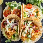 creamy queso chicken tacos - featured image