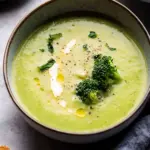 creamy spiced healthy broccoli soup - featured image