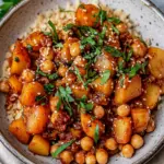 crispy gochujang potatoes and chickpeas - featured image
