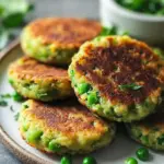 crispy green pea patties - featured image