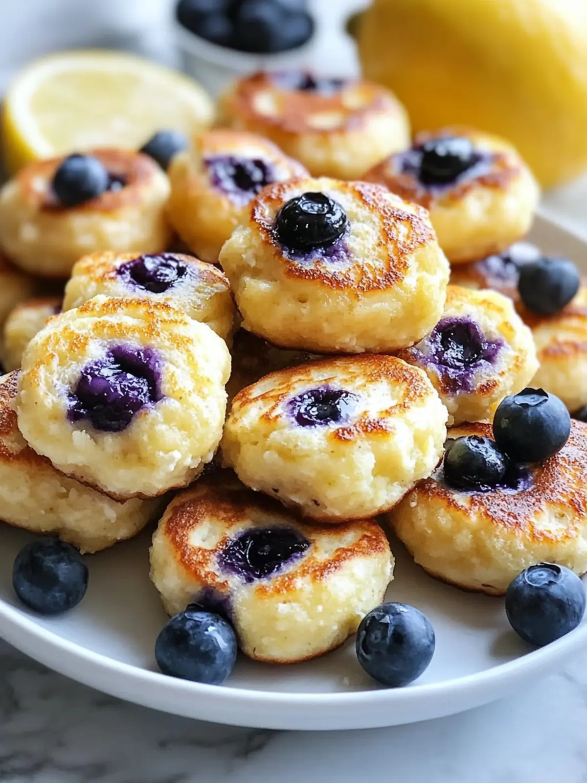 fluffy lemon blueberry cottage cheese pancake bites preparation steps