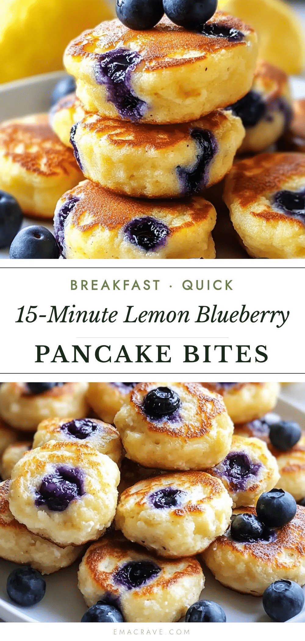 fluffy lemon blueberry cottage cheese pancake bites recipe