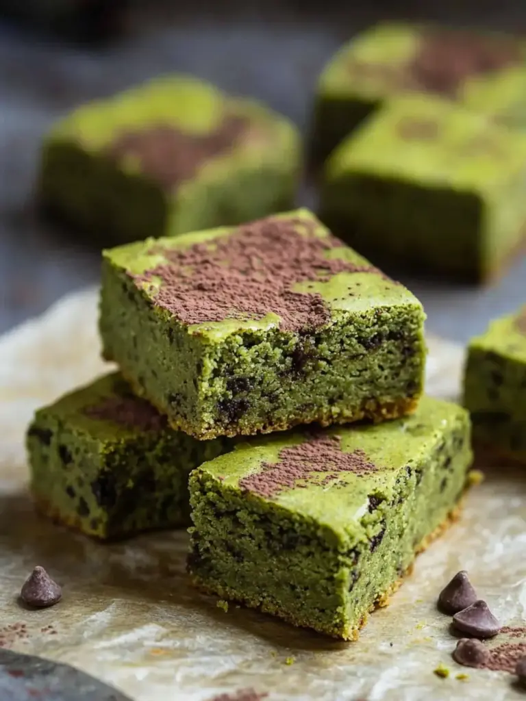 fudgy matcha blondies - featured image