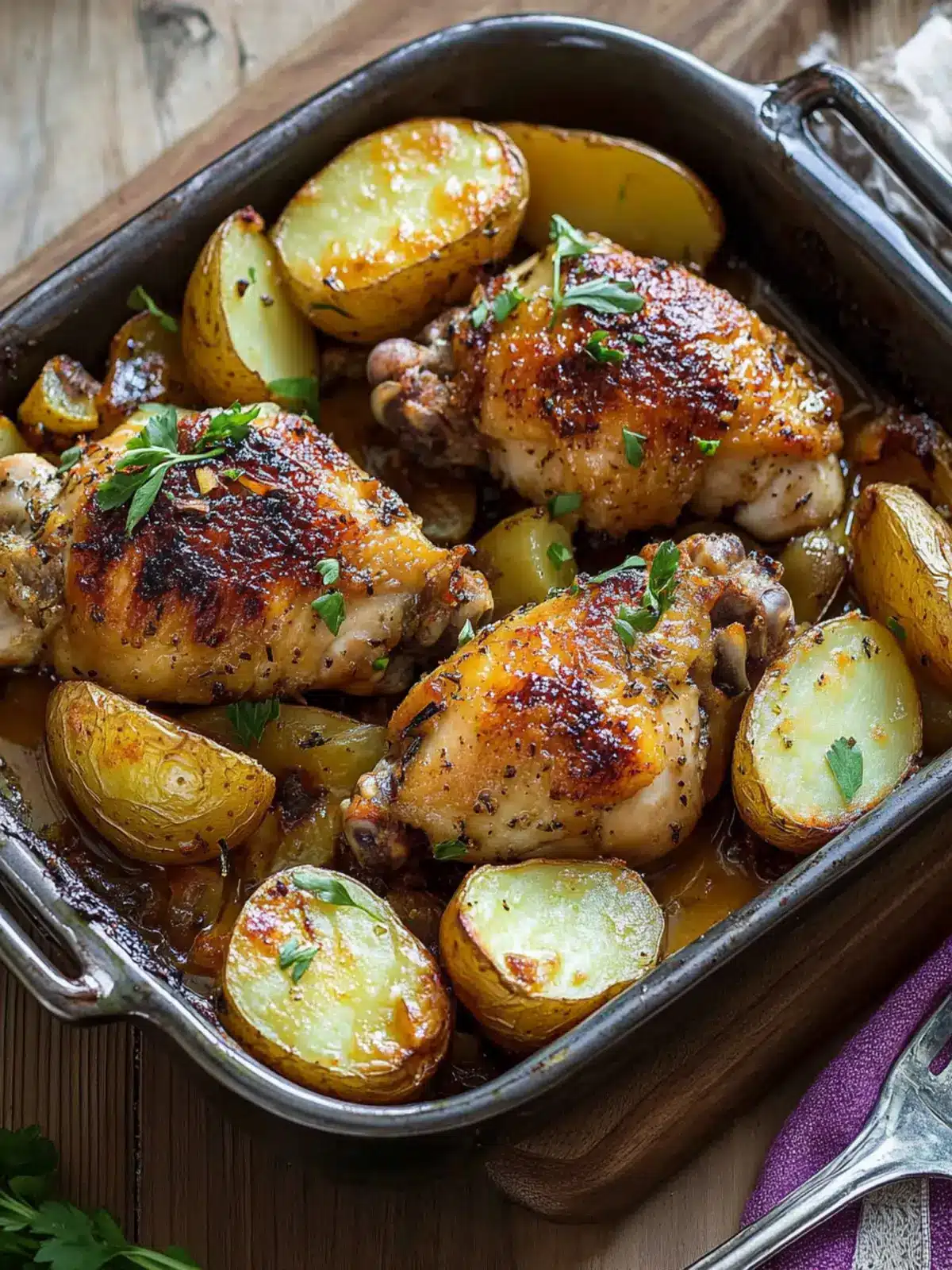 garlic chicken and potatoes preparation steps