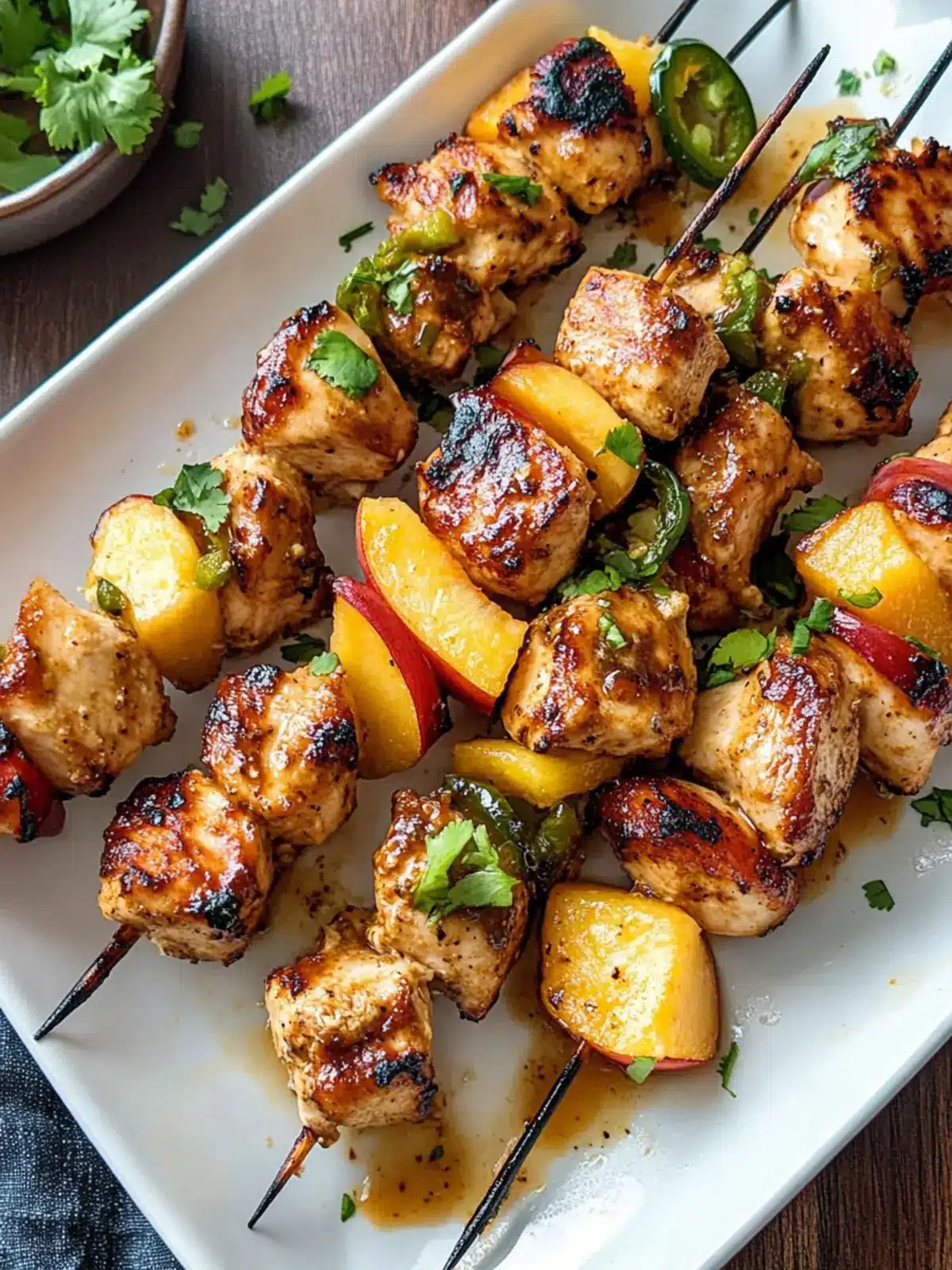 grilled peach chicken skewers preparation steps